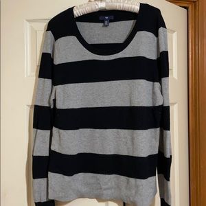 Gap XXL black and grey striped sweater